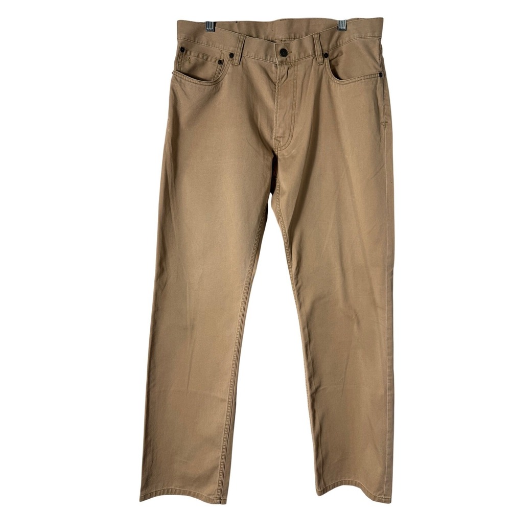 Polo Ralph Lauren Pants Sz 34 Mens Tan Khaki Cotton 5-Pocket Straight Leg Chino